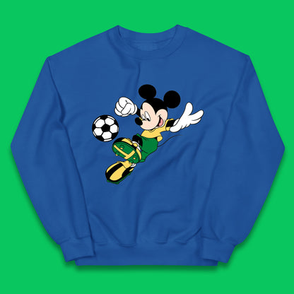 Mickey Mouse Kicking Football Soccer Player Disney Cartoon Mickey Soccer Player Football Team Kids Jumper