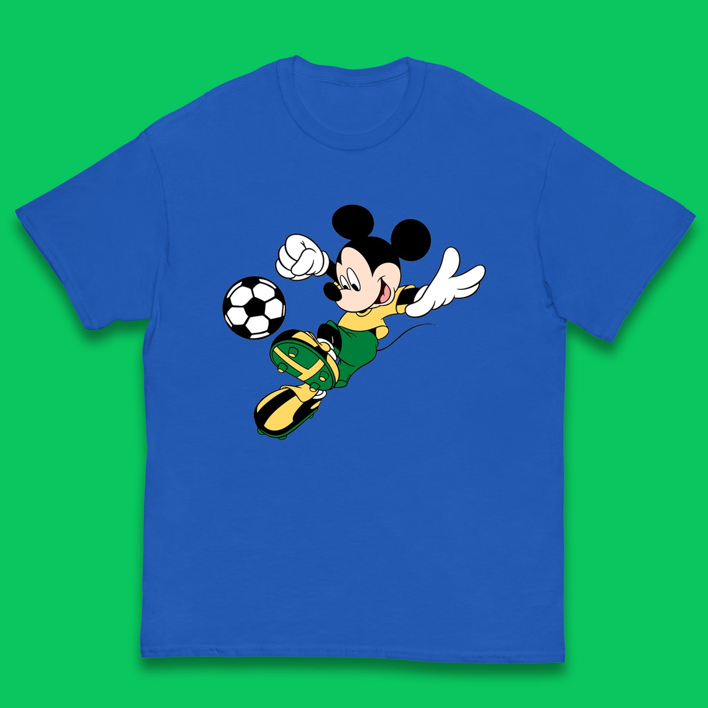 Mickey Mouse Kicking Football Soccer Player Disney Cartoon Mickey Soccer Player Football Team Kids T Shirt