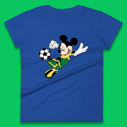 Mickey Mouse Kicking Football Soccer Player Disney Cartoon Mickey Soccer Player Football Team Womens Tee Top