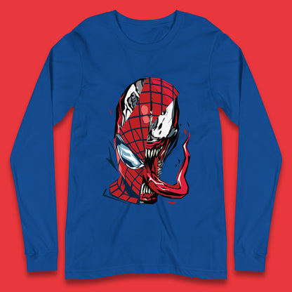 Marvel Spider-Man Maximum Venom Miles Morales Big Face Marvel Avenger Spider-Man & Venom Face Long Sleeve T Shirt