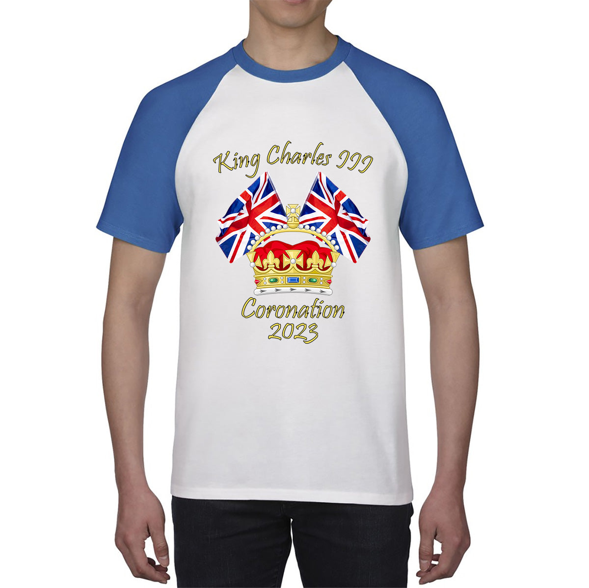 King Charles III Coronation 2023 United Kingdom Flags Royal Crown Ruling Monarch Of England CR III Baseball T Shirt