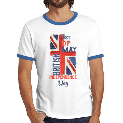 British Independence Day 1st Of May National Day UK Flag Great Britain Lest We Forget Veterans Union Jack Ringer T Shirt