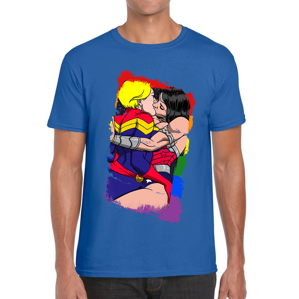 Wonder Women x Captain Marvel Kissing LGBT Pride T Shirt