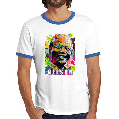 Nelson Mandela African freedom justice Political Leader Former President of South Africa Ringer T Shirt