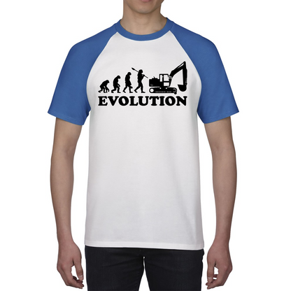 Evolution Of Excavator Operator Bulldozer Construction Digger Excavator Baseball T Shirt