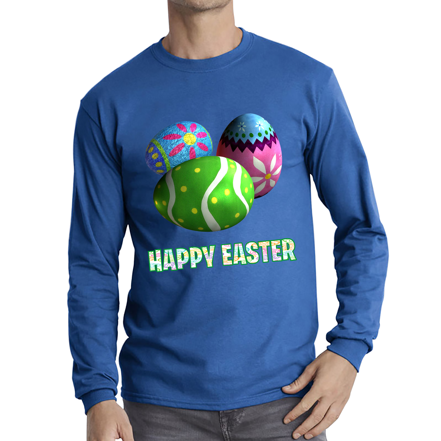 Happy Easter Bunny Colorful Egg Easter Bunny Egg Happy Easter Day Long Sleeve T Shirt