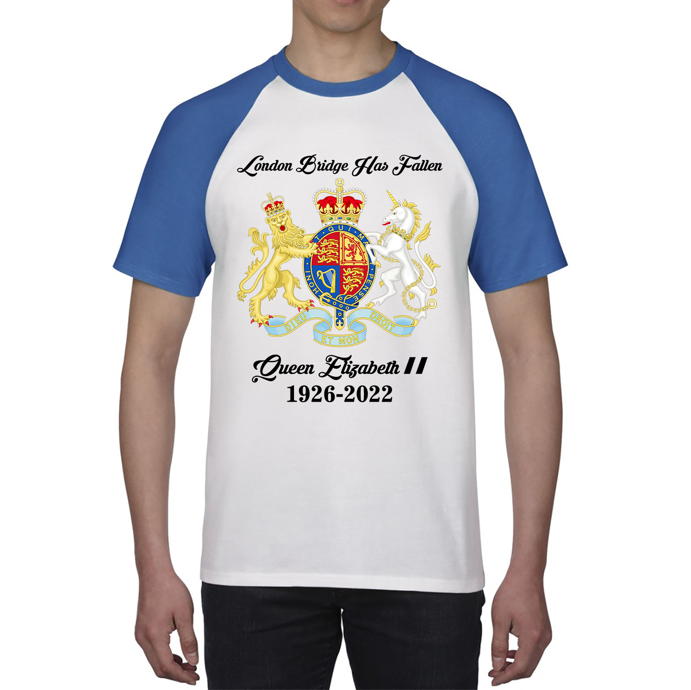 London Bridge Has Fallen Queen Elizabeth II Union Jack Queen's Crown Baseball T Shirt