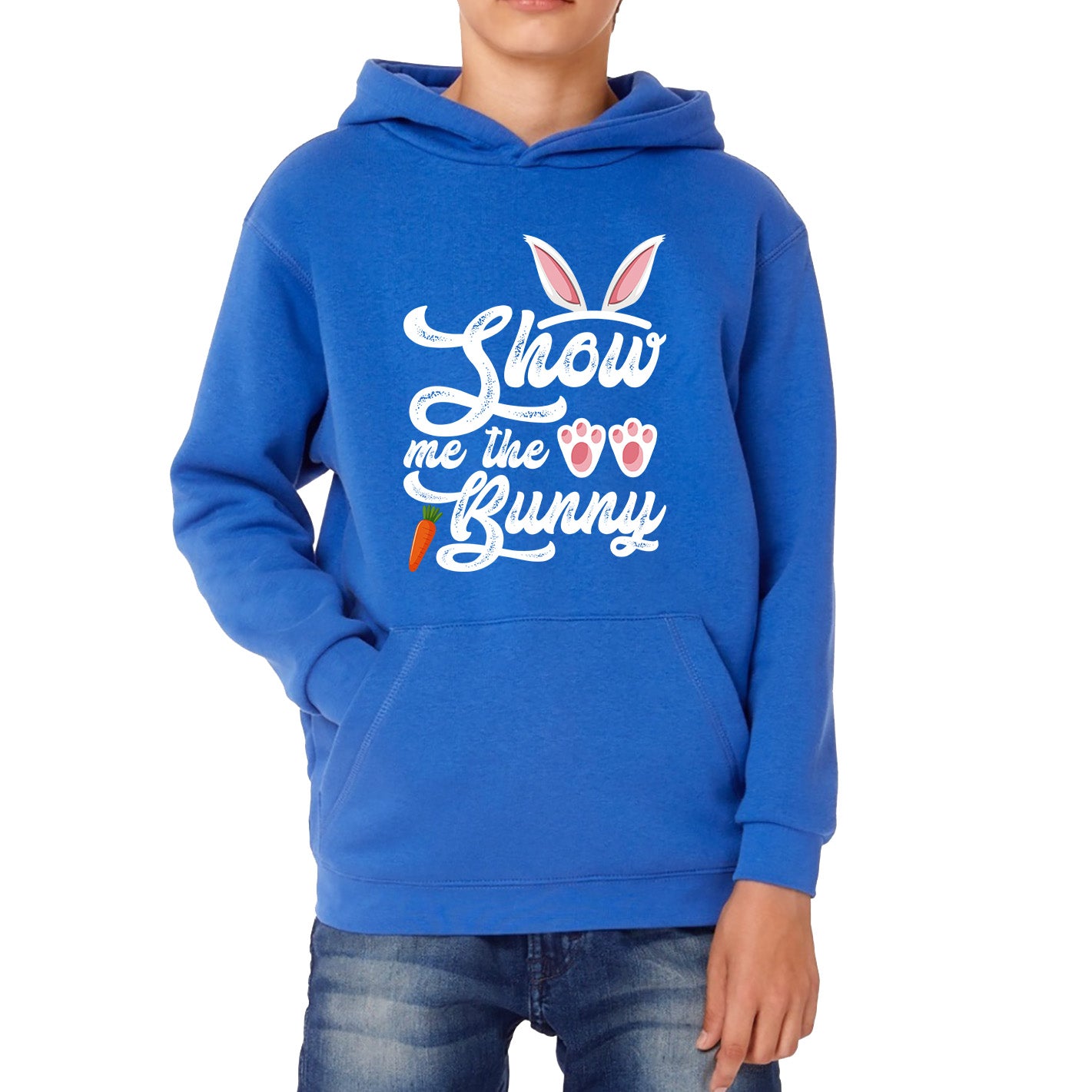 Show Me The Bunny Rabbit Funny Easter Day Cute Easter Sunday Kids Hoodie