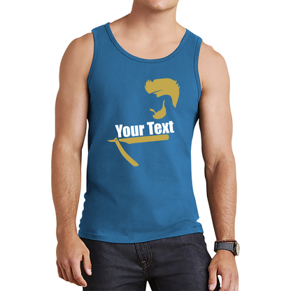 Personalised Barber Shop Logo Your Text Barber Salon Hairdresser Hairstylist Tank Top