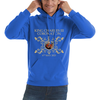 King Charles III Coronation 6th May 2023 Royal Cypher CR III Union Jack Ruling Monarch Of England Unisex Hoodie