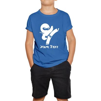 Personalised Ninja Your Name Retro Ninja Warrior Martial Arts Judo Karate Kids Tee