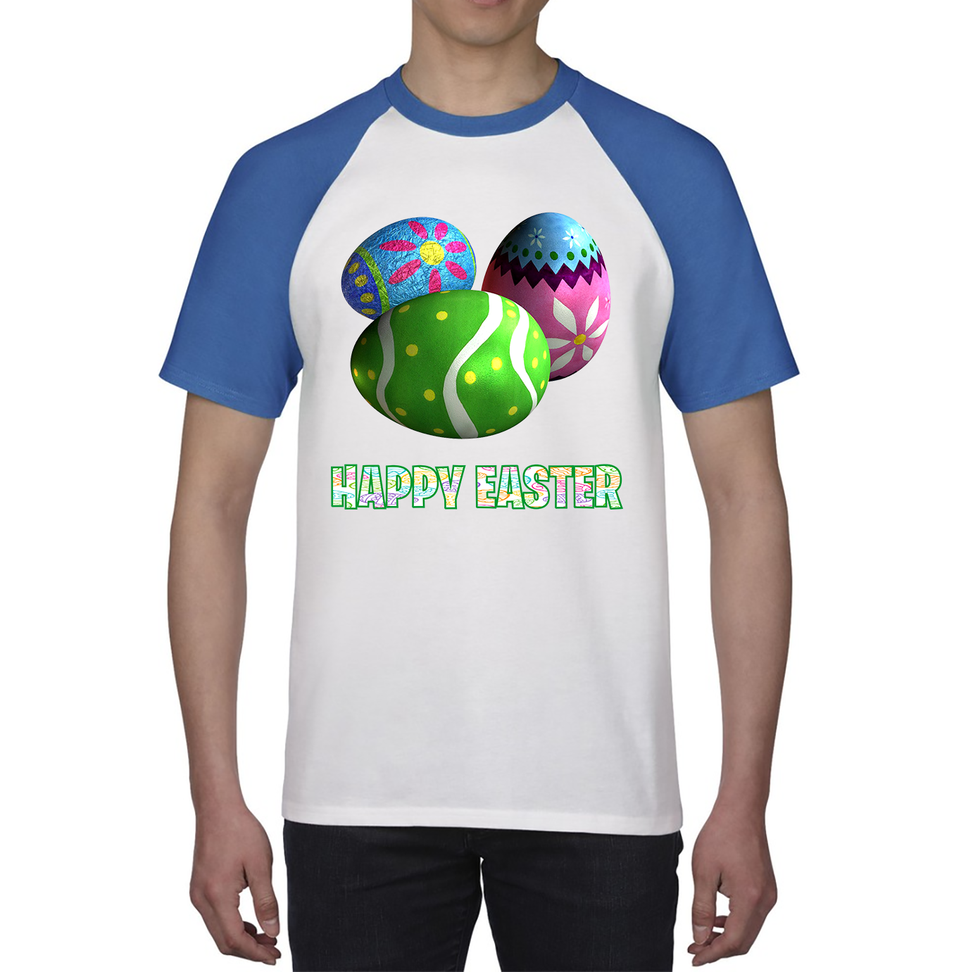 Happy Easter Bunny Colorful Egg Easter Bunny Egg Happy Easter Day Baseball T Shirt