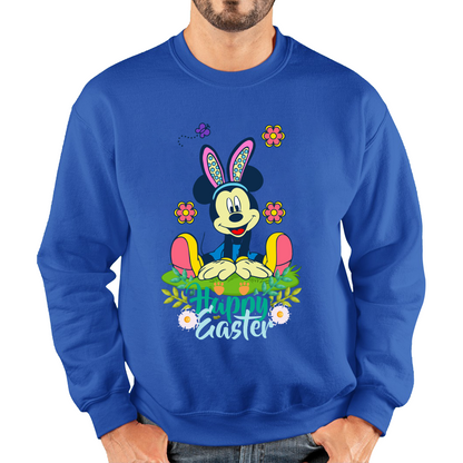 Happy Easter Mickey Mouse Bunny Easter Bunny Happy Easter Day Disney Land  Unisex Sweatshirt