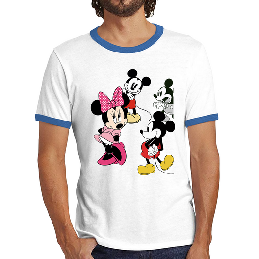 Disney Mickey & Minnie Mouse Disneyland Cartoon Characters Disney World Walt Disney Ringer T Shirt