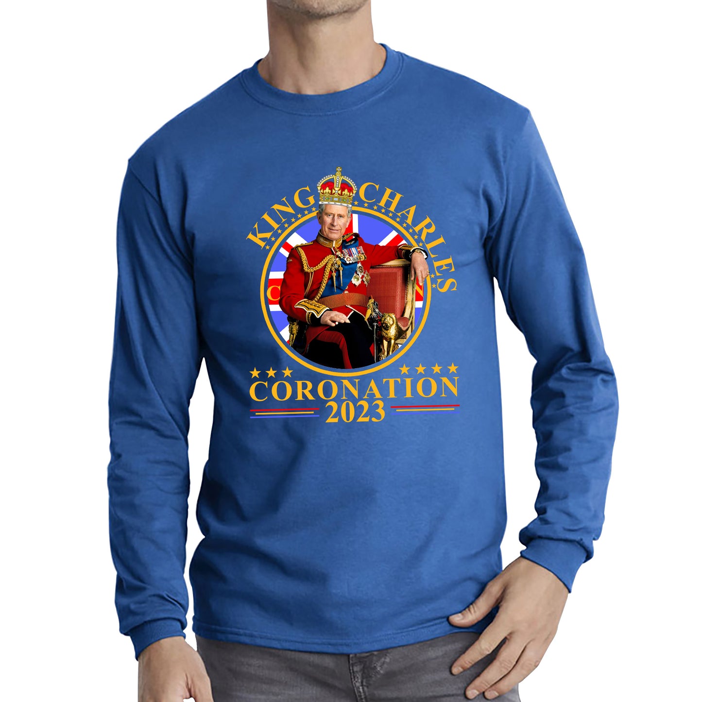 King Charles III Coronation 2023 Ruling Monarch Of England United Kingdom Royal Crown Long Sleeve T Shirt