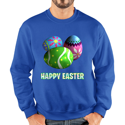 Happy Easter Bunny Colorful Egg Easter Bunny Egg Happy Easter Day Unisex Sweatshirt