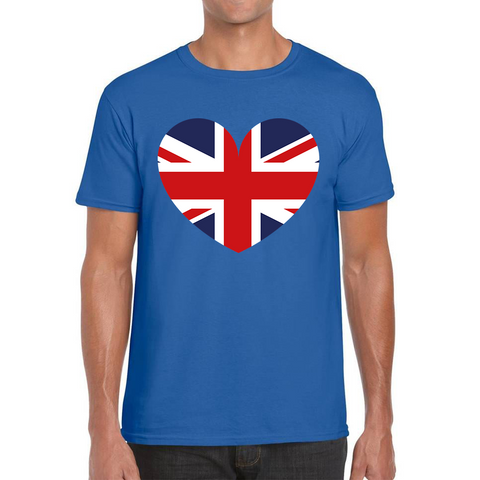 Uk Flag Heart Shape Battle Of Boyne's Queen Platinum Jubilee British Royal Mens Tee Top