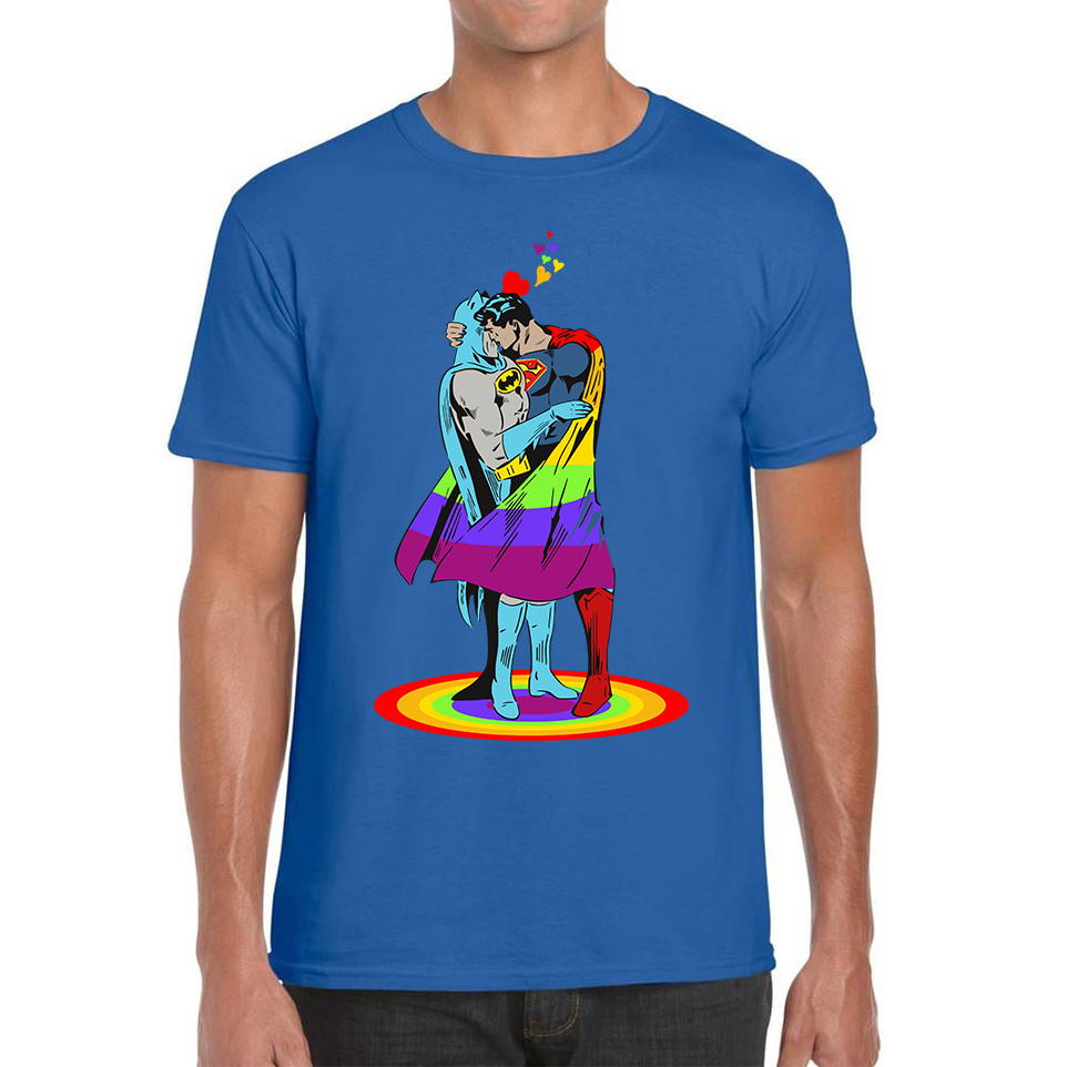 Batman x Superman Kiss Gay Pride LGBT T Shirt