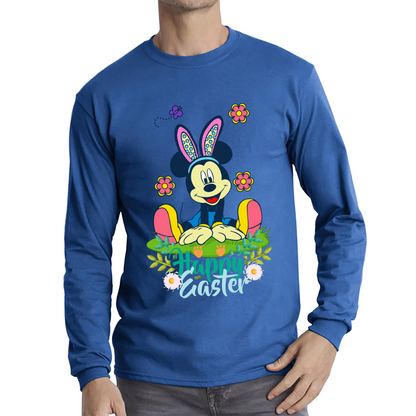 Happy Easter Mickey Mouse Bunny Easter Bunny Happy Easter Day Disney Land  Long Sleeve T Shirt