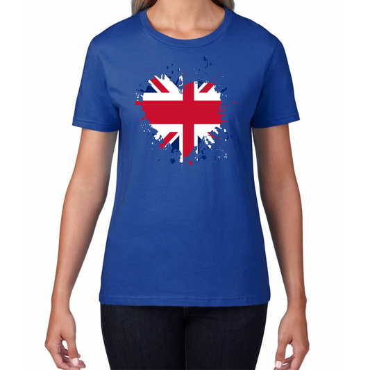 Union Jack Great Britain Heart Flag T Shirt