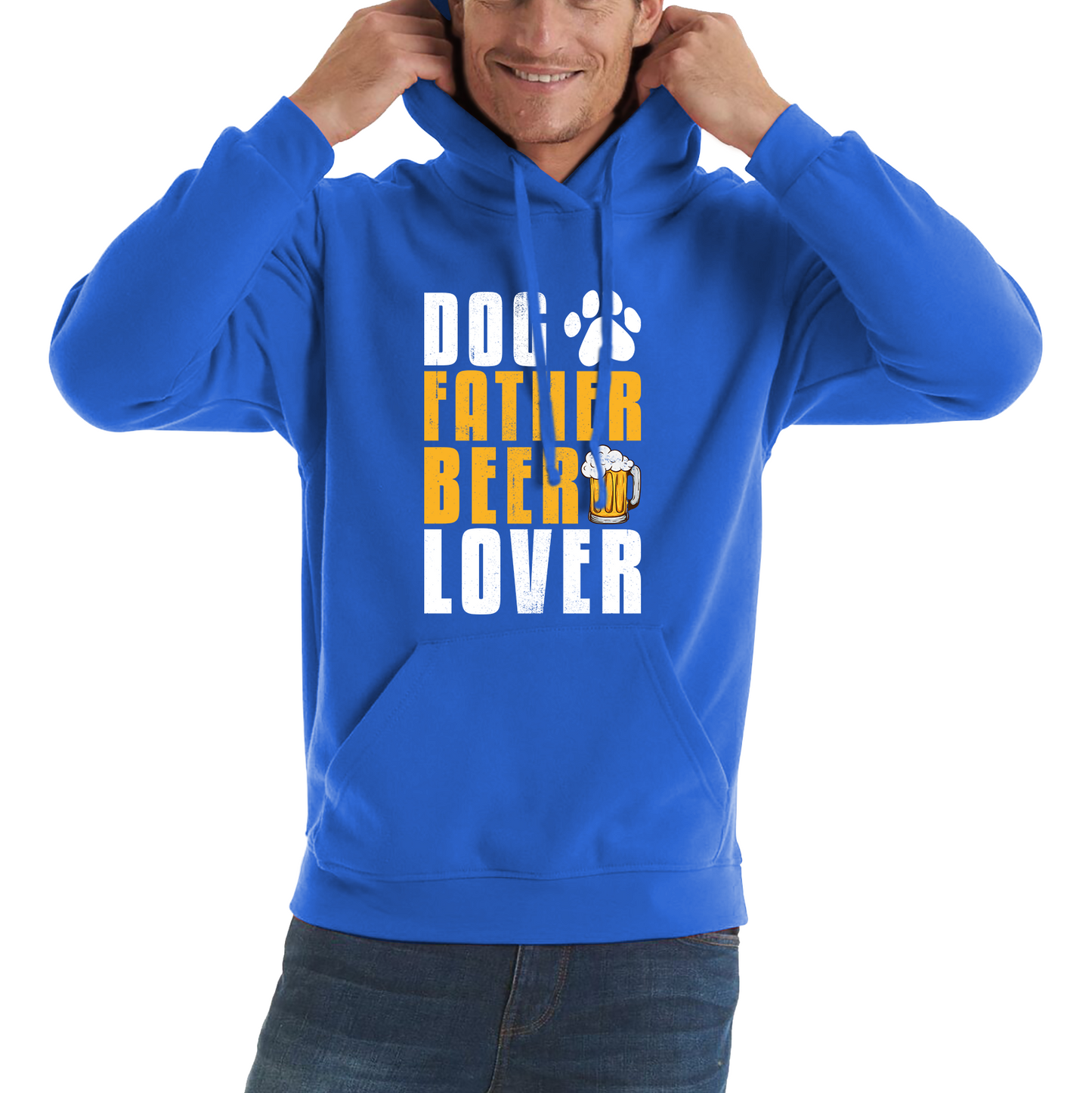 Dog Father Beer Lover Fathers Day Beer And Dog Lovers Funny Drinking Lovers Dog Dad Daddy Unisex Hoodie