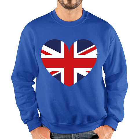 Uk Flag Heart Shape Battle Of Boyne's Queen Platinum Jubilee British Royal Unisex Sweatshirt