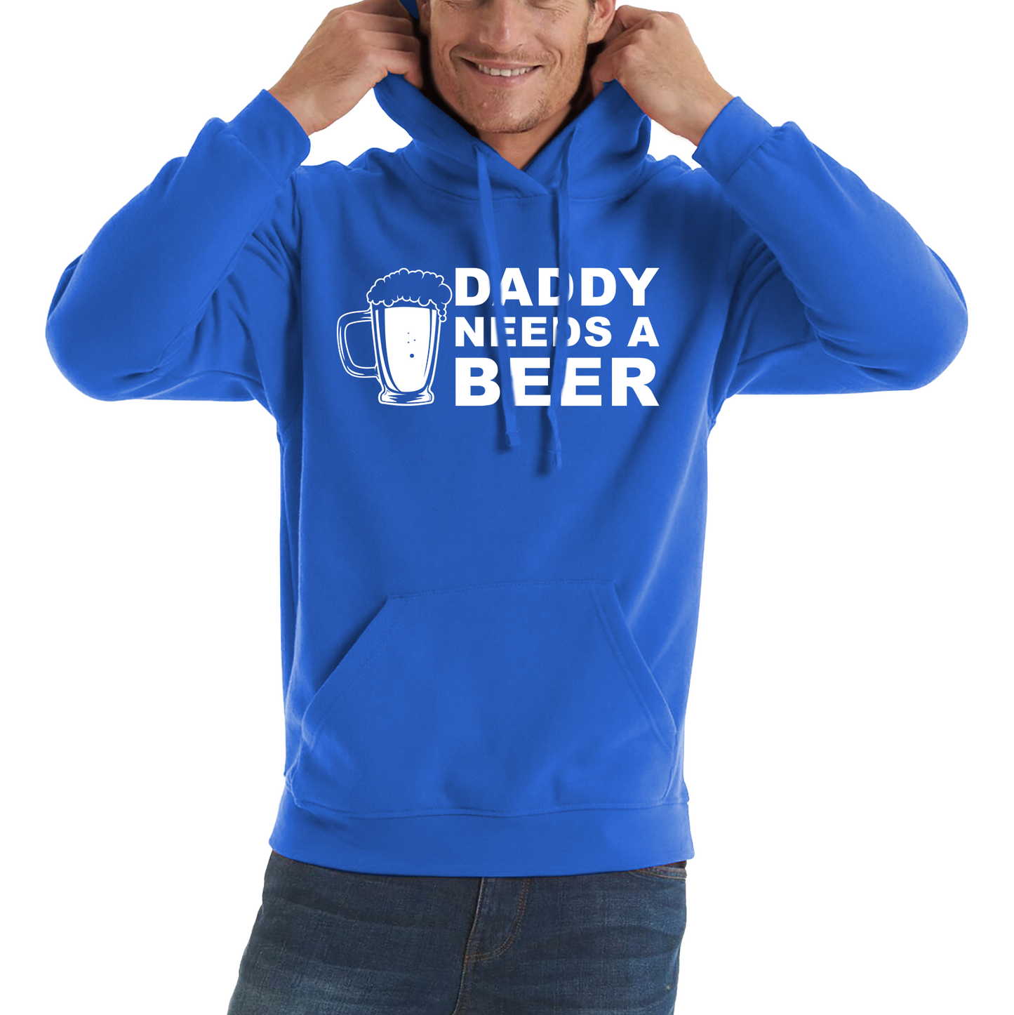 Daddy Needs A Beer Funny Drinking Joke Father's Day Unisex Hoodie