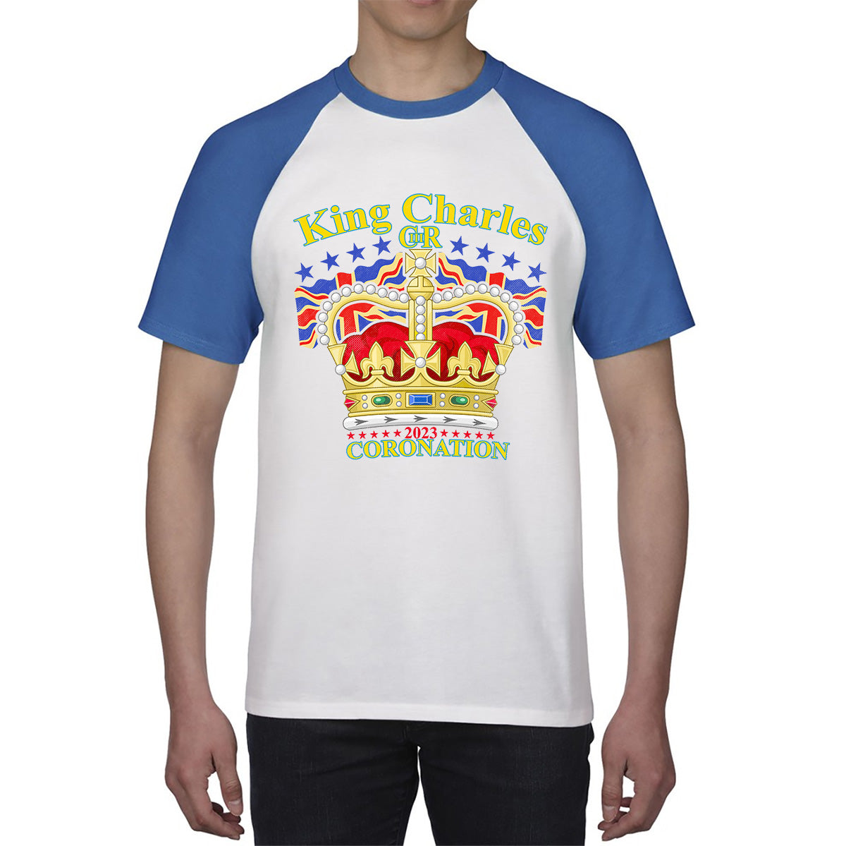 King Charles III 2023 Coronation  Royal Crown UK Ruling Monarch CR III Great Britain Pride Baseball T Shirt