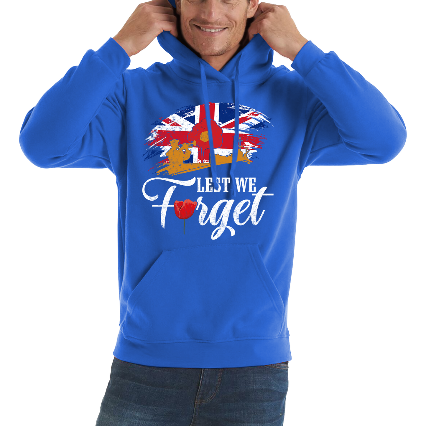 Poppy Flowers Lest We Forget Anzac Day British Veterans Hoodie