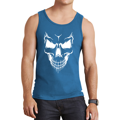 Skull Face Scary Horror Biker Racers Novelty Spooky Tank Top