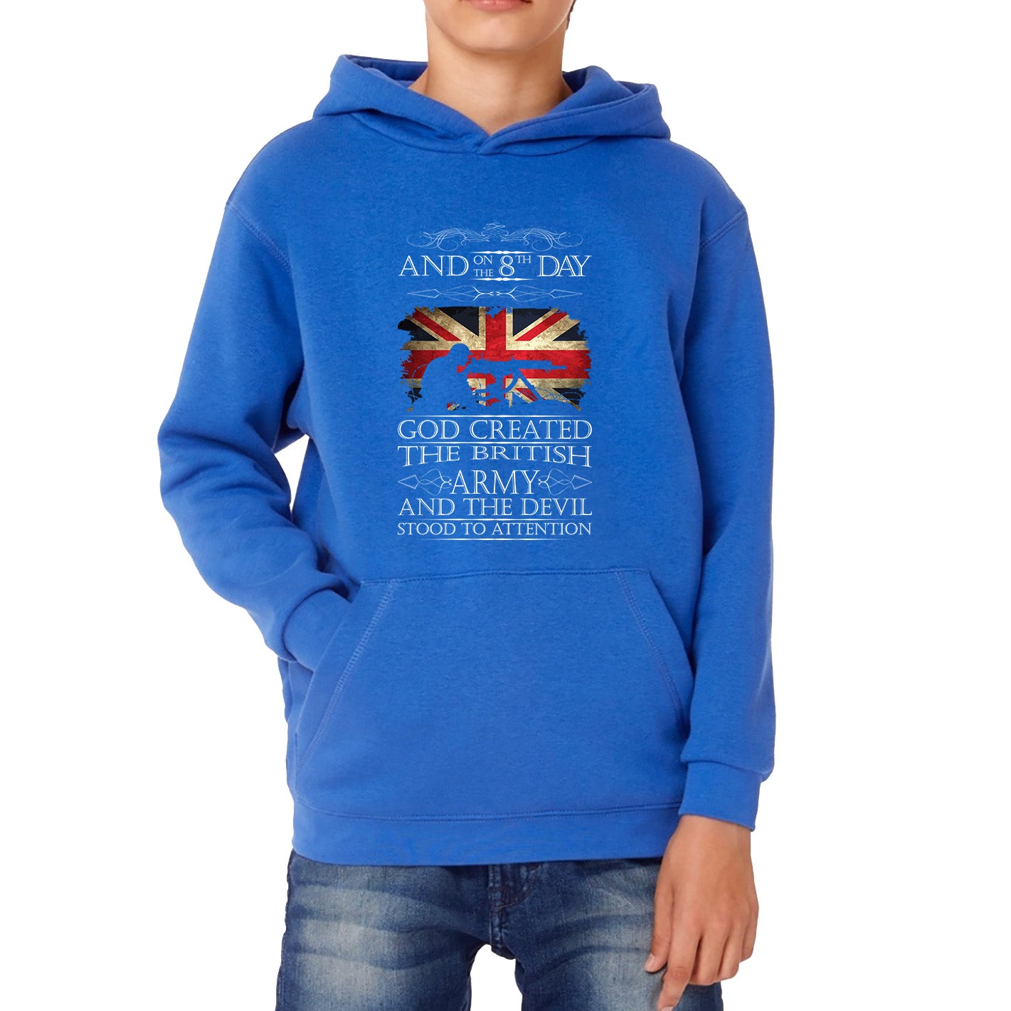 God Created The British Army And The Devil Stood To Attention Lest We Forget Remembrance Day Kids Hoodie