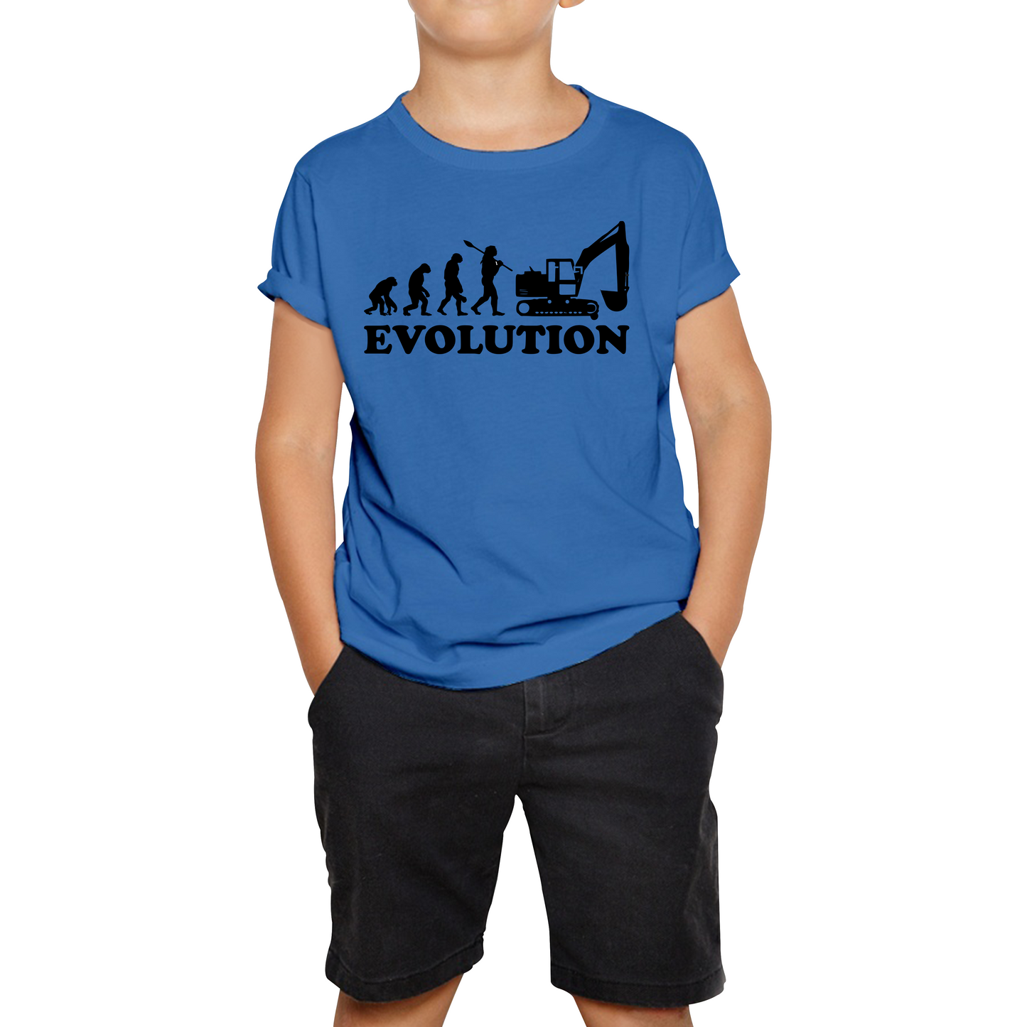 Evolution Of Excavator Operator Bulldozer Construction Digger Excavator Kids Tee