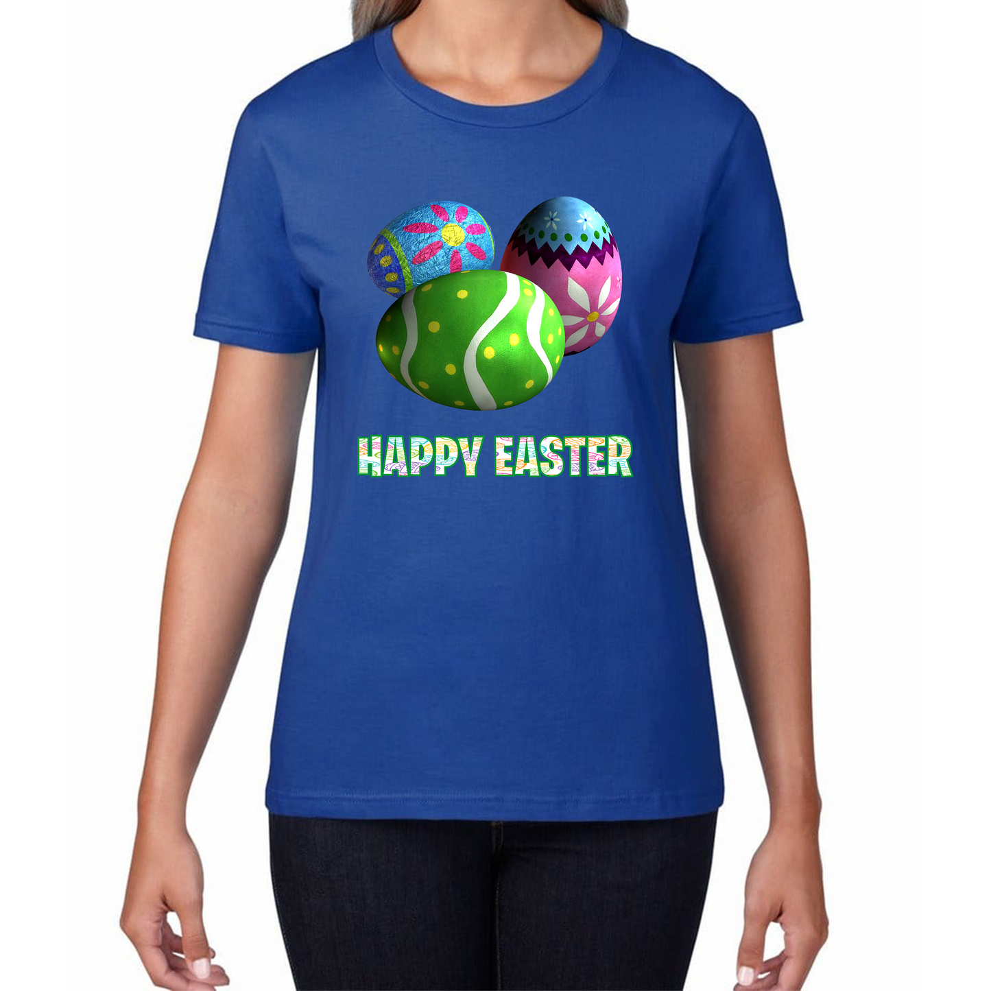 Happy Easter Bunny Colorful Egg Easter Bunny Egg Happy Easter Day Womens Tee Top