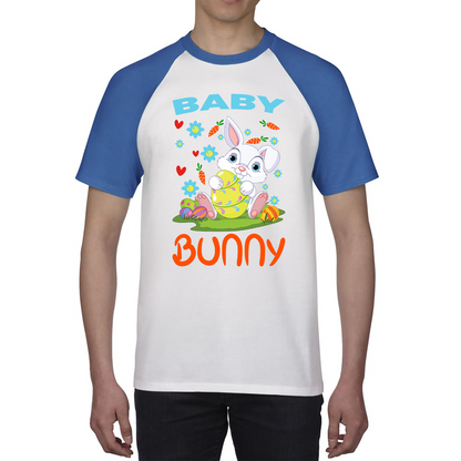 Baby Bunny Cute Little Bunny With Egg Happy Easter Day Baseball T Shirt