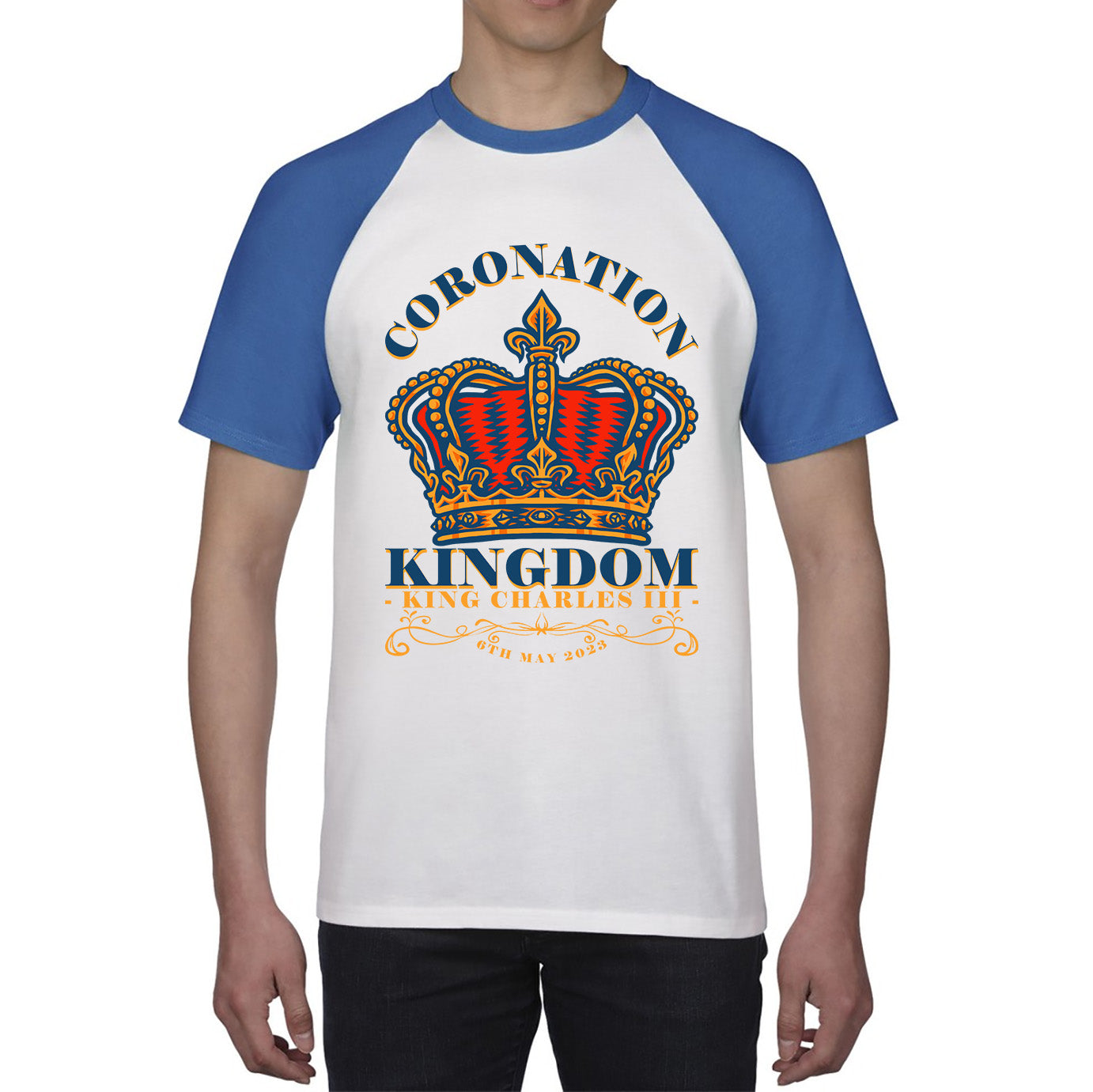 Coronation Kingdom King Charles III 6th May 2023 Royal Crown CR III His Majesty Union Jack Baseball T Shirt