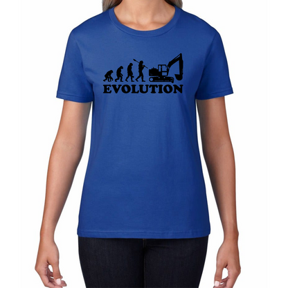 Evolution Of Excavator Operator Bulldozer Construction Digger Excavator Womens Tee Top