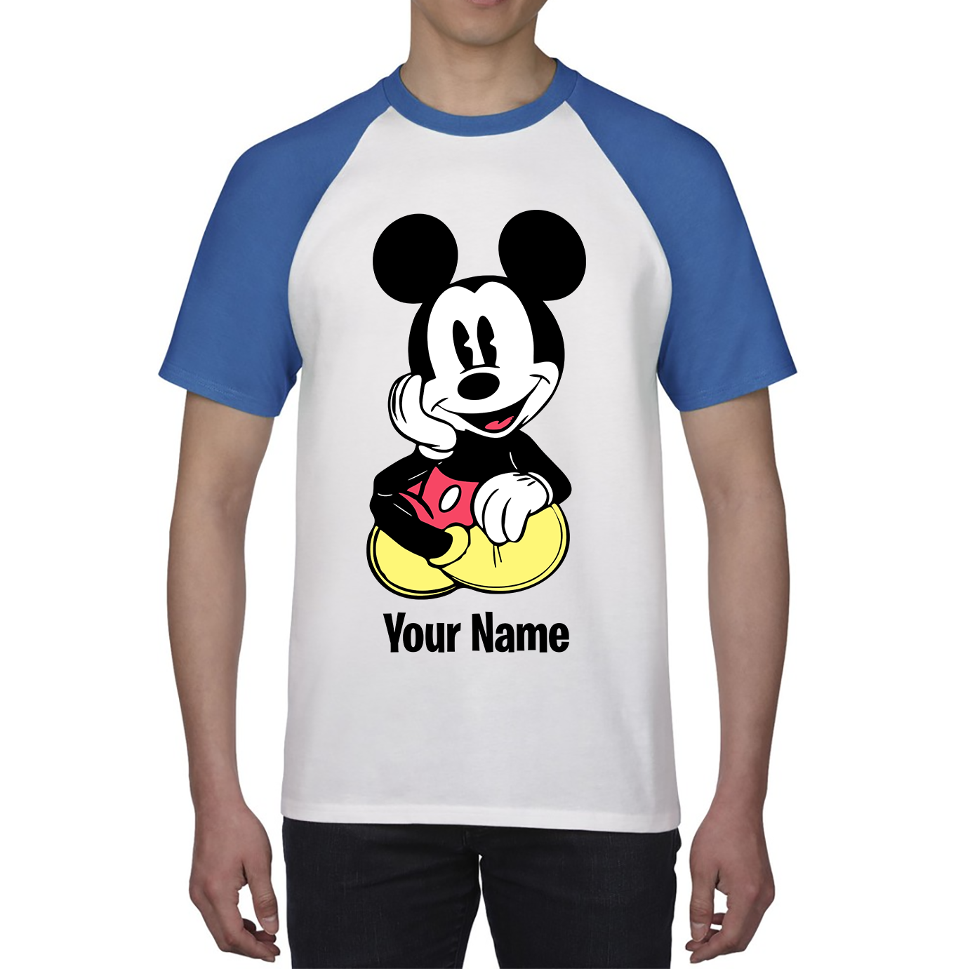 Personalised Disney Mickey Mouse Your Name Cartoon Character Disney World Walt Disney Baseball T Shirt