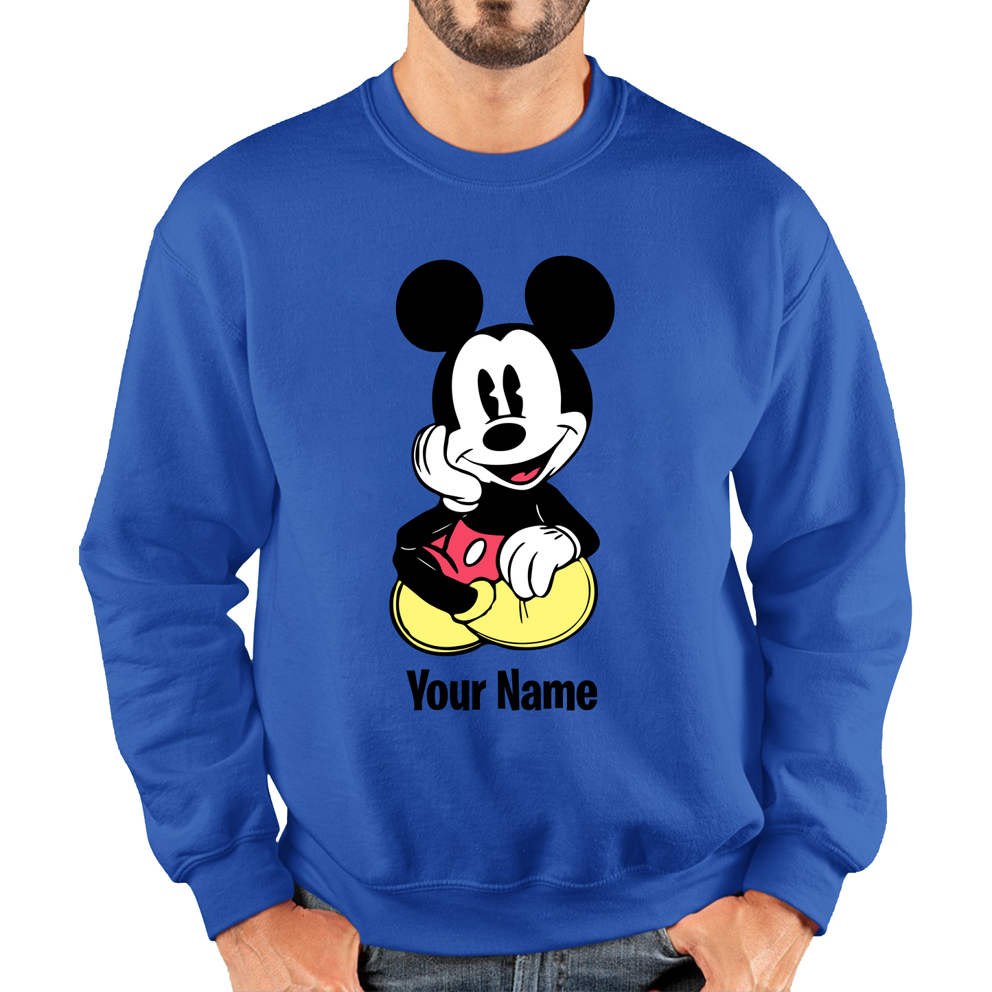 Personalised Disney Mickey Mouse Your Name Cartoon Character Disney World Walt Disney Unisex Sweatshirt