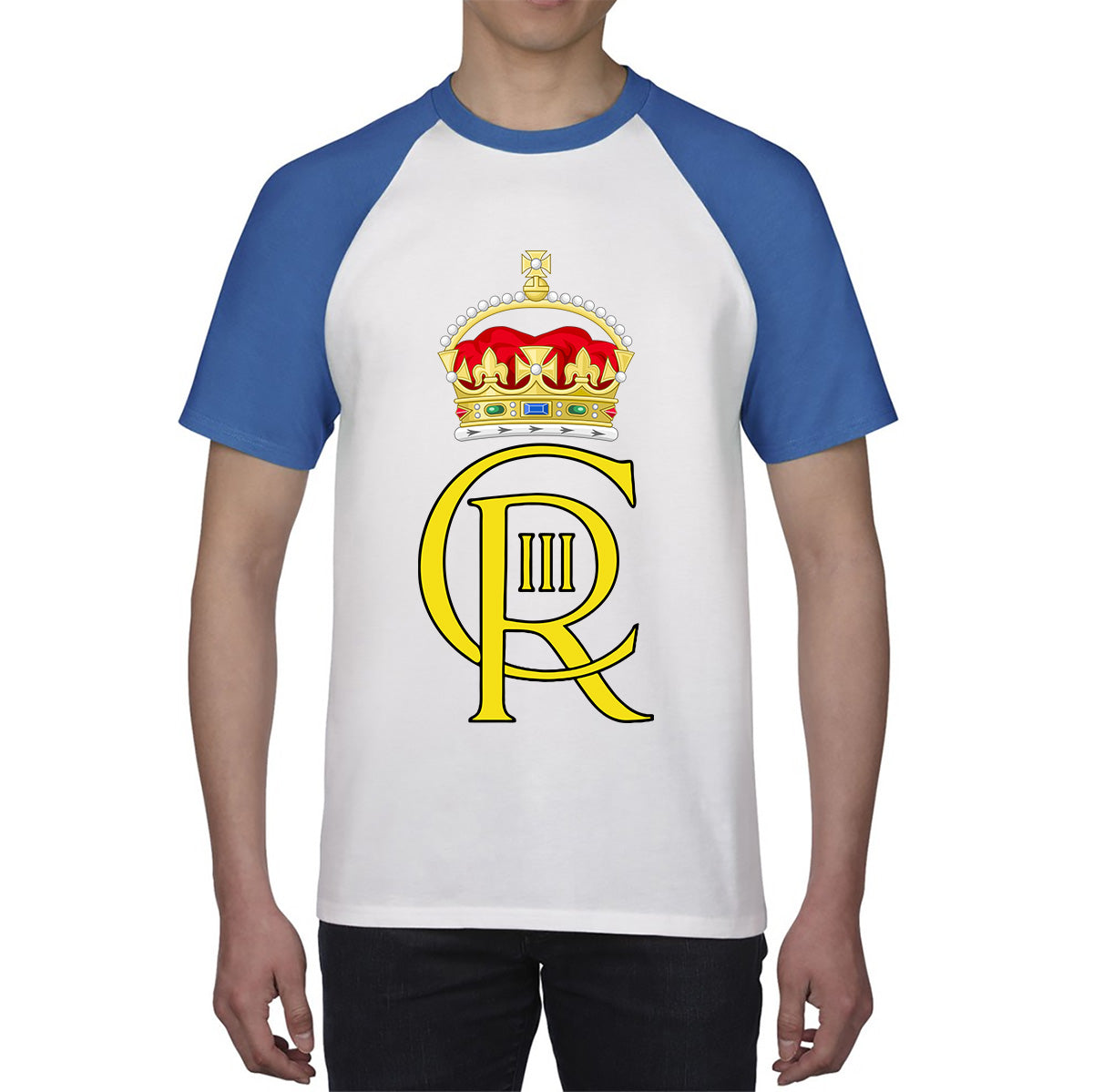 Royal Cypher King Charles III Coronation CR III Ruling Monarch Of Uk Royal Crown Great Britain Baseball T Shirt