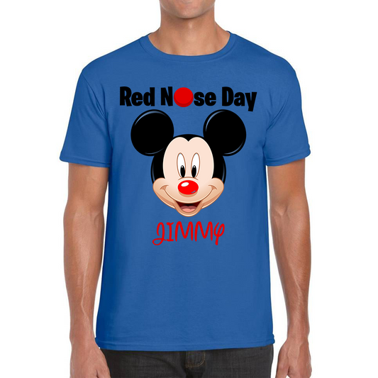 Personalised Mickey Mouse ( Name ) Red Nose Day T Shirt