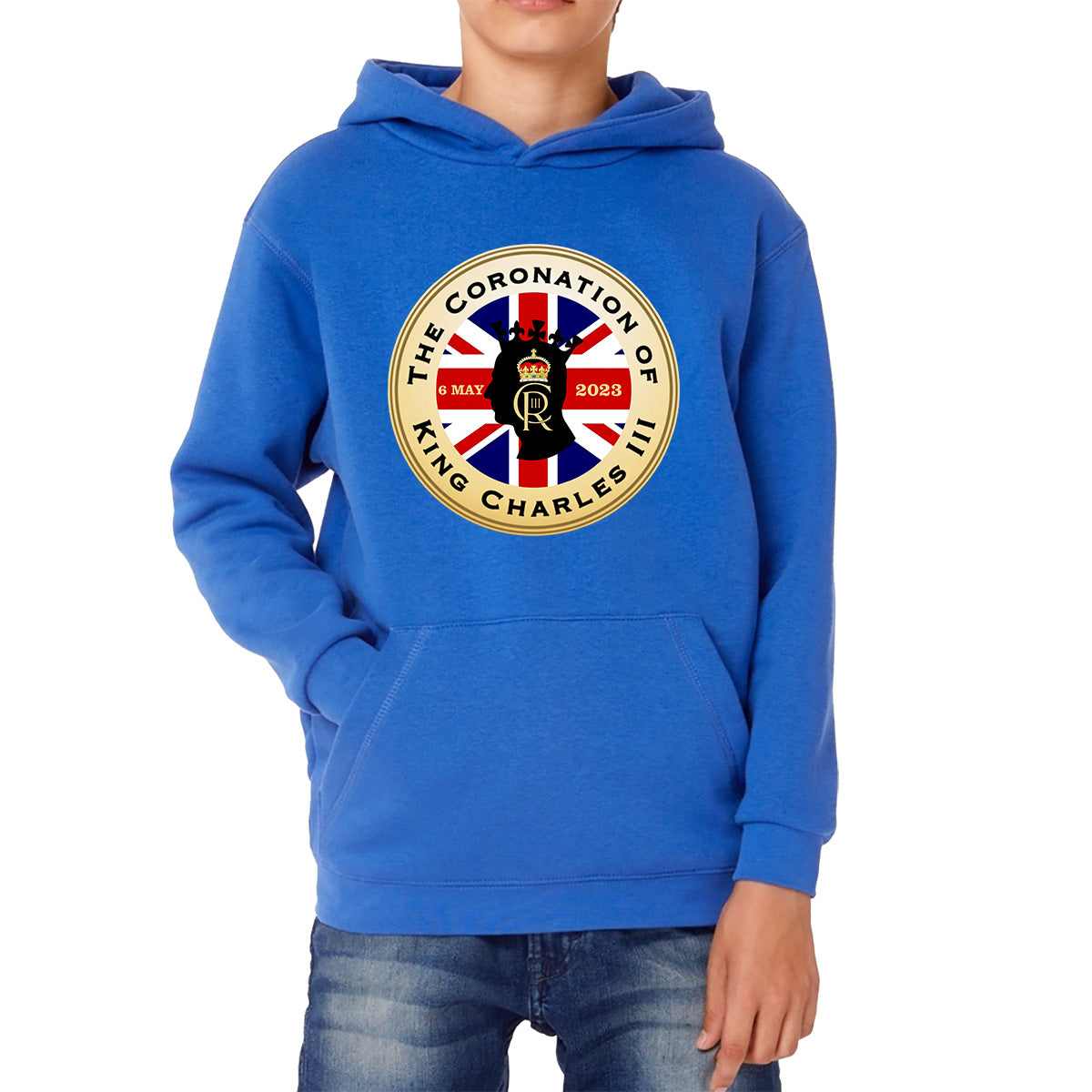 The Coronation Of King Charles III 6th May 2023 CR III Royal Crown United Kingdom Flag Kids Hoodie