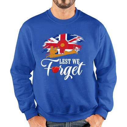 Poppy Flowers Lest We Forget Anzac Day British Veterans Sweatshirt