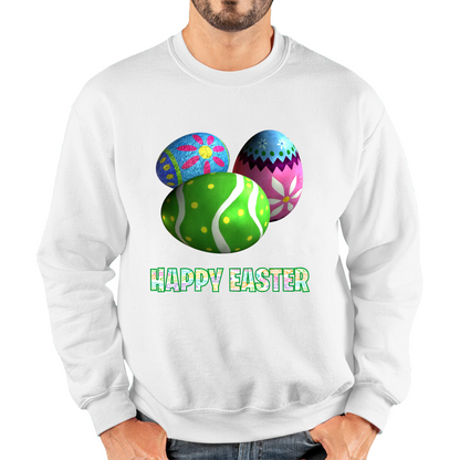 Happy Easter Bunny Colorful Egg Easter Bunny Egg Happy Easter Day Unisex Sweatshirt