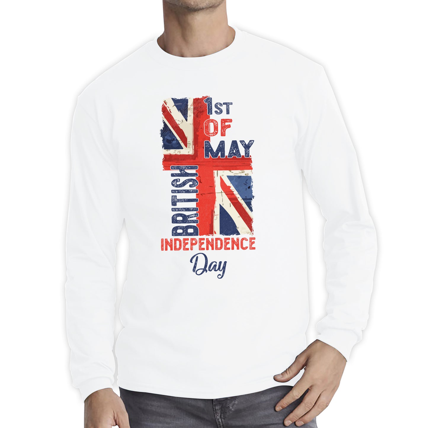 British Independence Day 1st Of May National Day UK Flag Great Britain Lest We Forget Veterans Union Jack Long Sleeve T Shirt