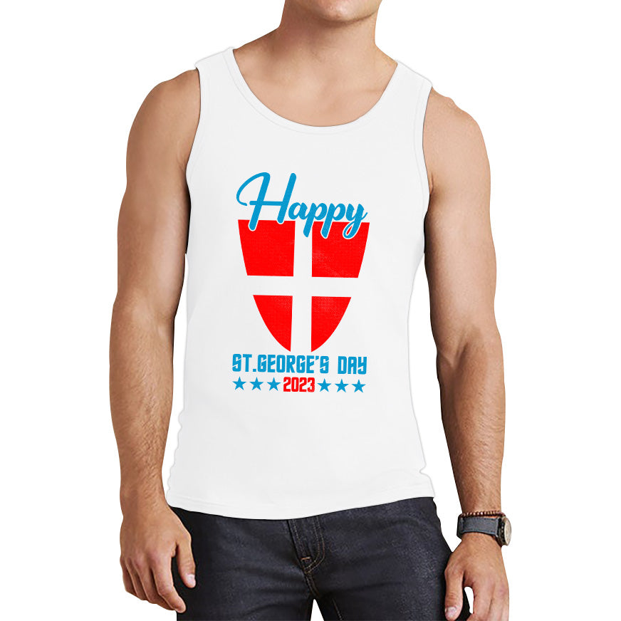 Happy St George's Day 2023 Saint George Cross Shield England Flag Religious Warriors St George Day Tank Top