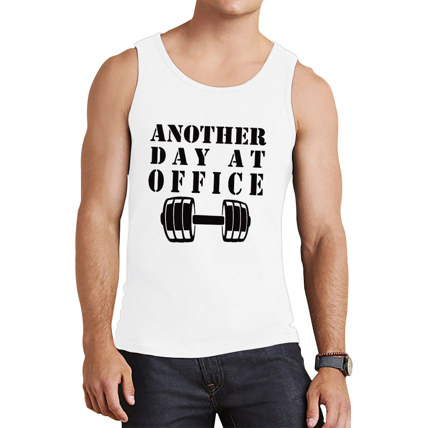 Another Day At Office Gym Barbell Gym Workout Fitness Weight Lifting Bodybuilders Tank Top