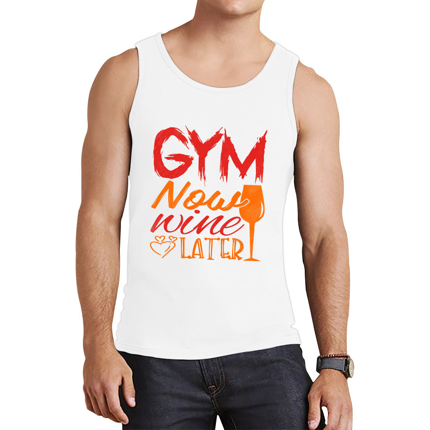 Gym Now Wine Latter Funny Gym Fitness Workout Sarcastic Wine Quotes Wine Lovers Tank Top