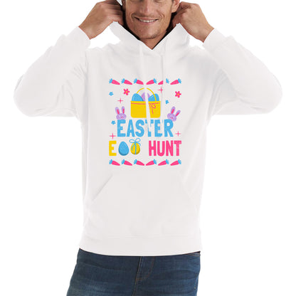 Easter Egg Hunt Hunting Squad Religious Christian Easter Egg Hunt Season Hunting Crew Egg Bucket Easter Bunny Unisex Hoodie