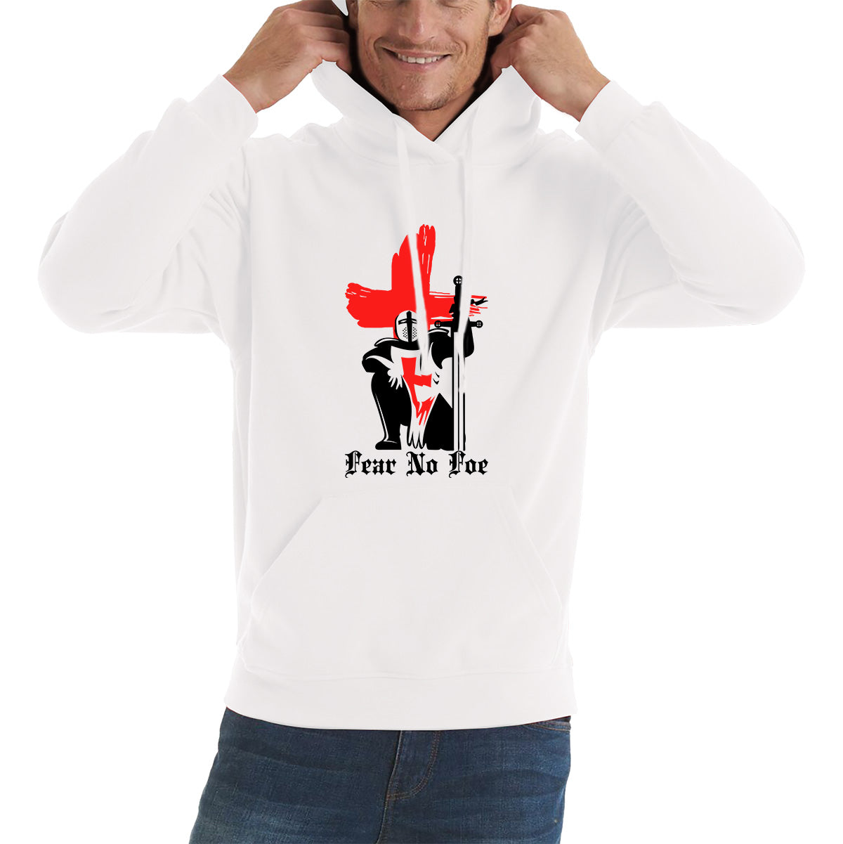 St George's Day 2023 England Red Flag Knights Templar London Saint George day Warrior Fighter Patriotic Unisex Hoodie