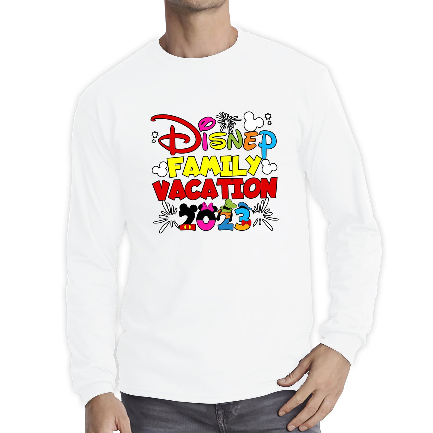 Disney Family Vacation 2023 Mickey Mouse Minnie Mouse Cartoon Disney Castle Disneyland Trip Long Sleeve T Shirt